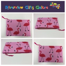 Zip Clutch / Purse / Bag / Pouch - Flamingo